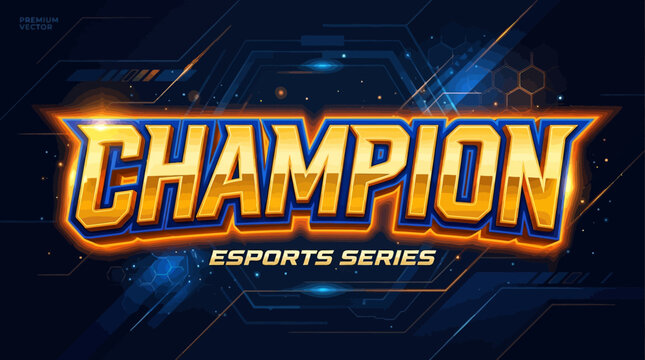 Champion Esports Series Text Design - Digital Sport Competition Title
