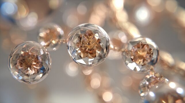 Close-up of luminous crystalline thoughts forming a bright geometric lattice, showcasing intricate light refraction and sparkling facets