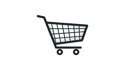 A Black And White Illustration Of A Shopping Cart The Cart Has A © Asem