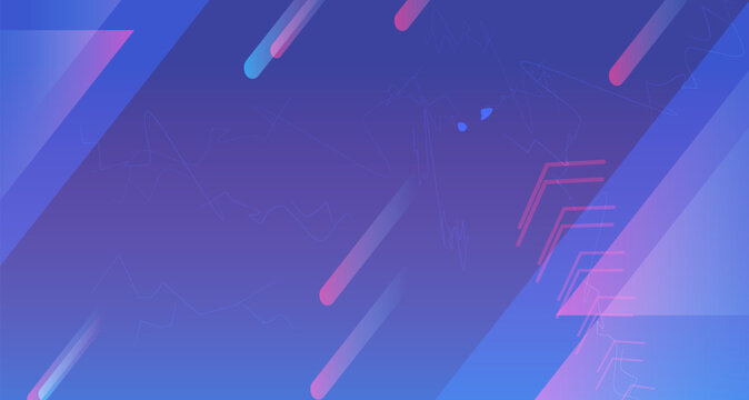 Abstract futuristic digital background with blue purple gradient featuring geometric triangles and glowing comet streaks for modern creative technology
