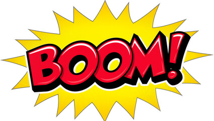 Red BOOM text with exclamation mark on yellow starburst © Alaric