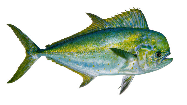 Dolphin fish with vibrant green and yellow scales