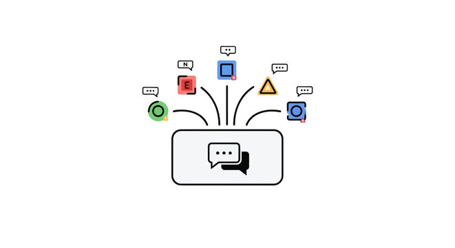 An Illustration Of A Speech Bubble With A Chat Icon In The Center The