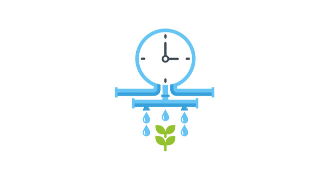 A Graphic Illustration Of A Clock With A Blue Body And A White Face The