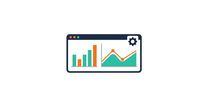 A Graphic Illustration Of A Computer Screen With A Bar Graph On It The Bar