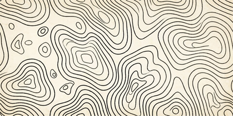 Obraz premium Topographic map contour lines create an abstract pattern on a textured background, evoking a sense of exploration and elevation.