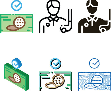 Ball Hits Hole Icon Vector. Outline Ball Hits Hole Sign. Isolated Contour concepts Symbol