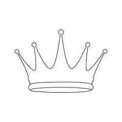 Obraz premium A simple line drawing of a crown outline icon on transparent background