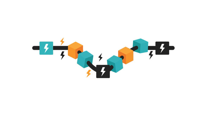 An Illustration Of A Line Of Colorful Cubes Arranged In A Diagonal Line