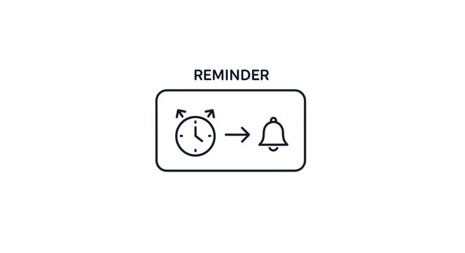 Reminder clock icon with bell.