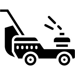 Fototapeta premium Lawn Mower Gardening Machine Vector Icon for Yard Maintenance