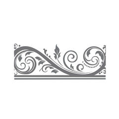 Fototapeta premium Decorative ornamental border with swirls and leaves