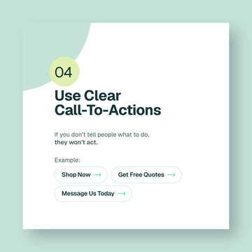 Business marketing tips social media post template with clear call to action text