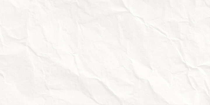Crumpled white paper texture background with creases and folds