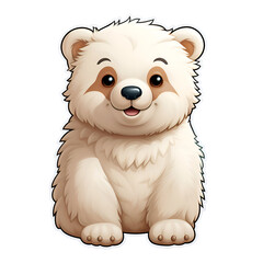 Fototapeta premium Adorable White Bear Cub. A Charming Cartoon Illustration