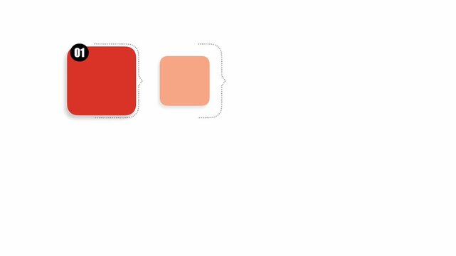 animated video of business plan infographic 8 steps template, multi color rectangle shape for strategic planning, business presentations and reports