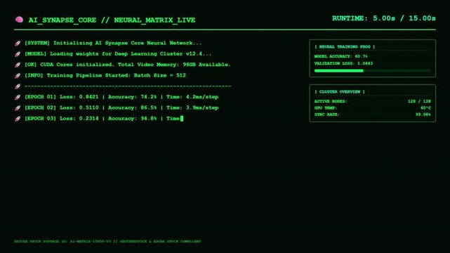 Artificial Intelligence Neural Network Deep Learning Training Interface.