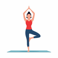 Fototapeta premium Woman Performing Yoga Tree Pose