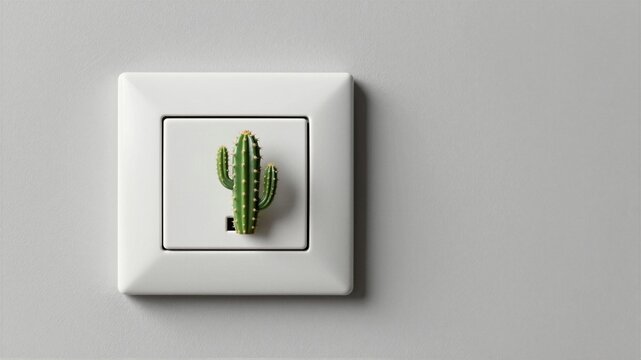 Light Switch Lever Replaced By Green Cactus