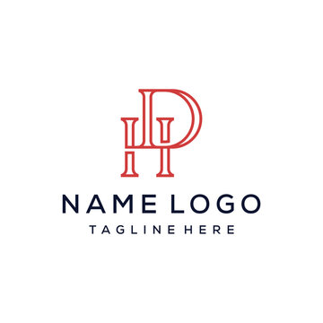 Minimalist letter initial DH HD logo design inspiration