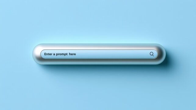 Search bar on a light blue background with the text enter a prompt here displayed in the center