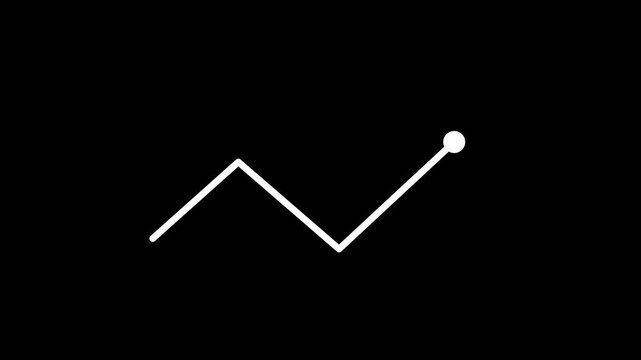 Glowing Minimal line chart icon style, business analytics trend graph, simple data visualization design.4k motion graphics video animation