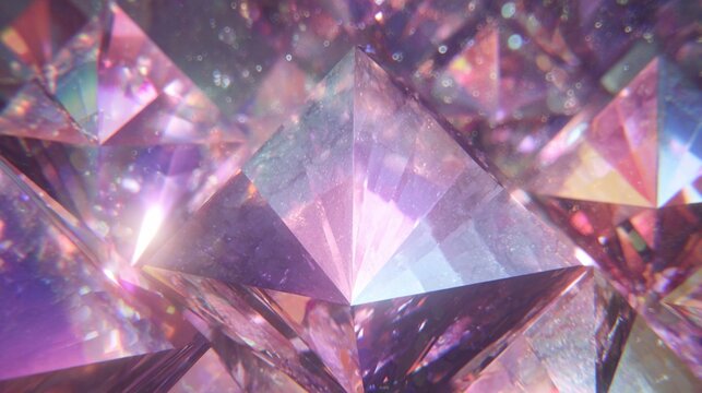 Luminous Crystalline Thoughts Forming a Radiant Lattice of Color and Light