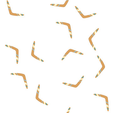 pattern australian boomerang cartoon. kangaroo aboriginal, business curve, bumerang aborigine australian boomerang sign. seamless symbol vector illustration