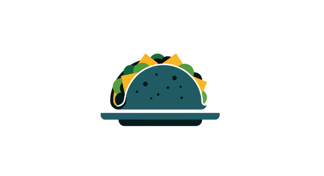 Delicious flat illustration of a loaded taco dish.