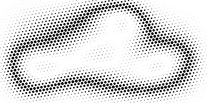 Black seamless hexagon texture. Repeated honeycomb pattern background. Geometric hexagonal halftone tech overlay backdrop.