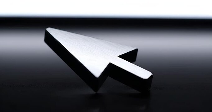 Black arrow cursor on white background, minimal digital pointer concept
