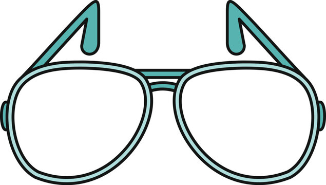 Eyeglasses with a teal frame and clear lenses for improving sight