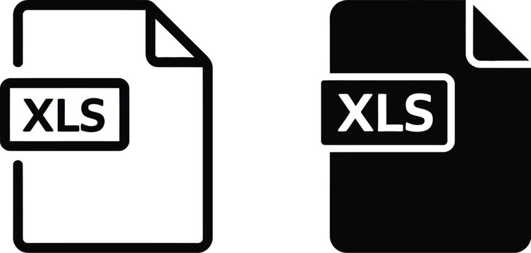 XLS Document Icons Featuring XLS Document Sign Vector for Spreadsheet and Data Management