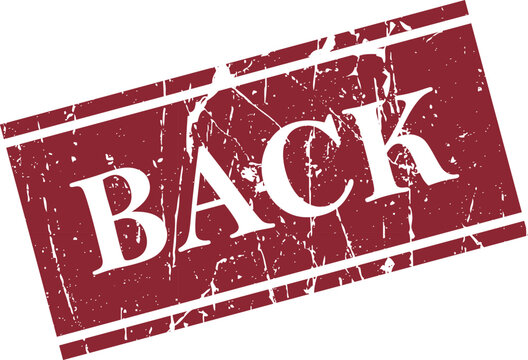 Vintage style grungy red back stamp or sticker on white background