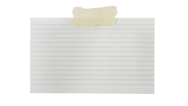 Lined paper note with beige tape