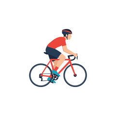 Naklejka premium Man riding bicycle in casual sporty outfit outdoors for fitness