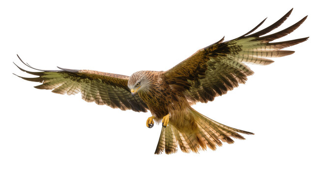 Red kite bird with wings spread wide in flight