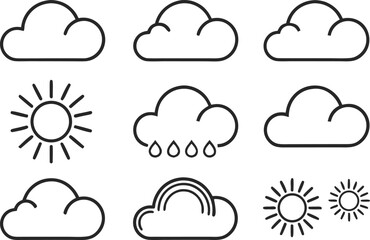 Fototapeta premium Cloud Illustration Design. Cloud Outline Illustration. Sky Cloud Design. Weather Cloud Illustration. Fluffy Cloud Design. Cloud Icon Illustration. Cartoon Cloud Design. Cloud Shape Illustration.