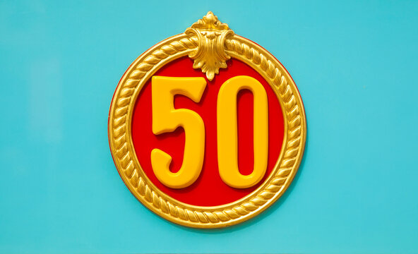 Number 50 in retro style