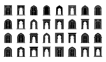 Gothic Doors Medieval Archways and Historic Entrance Icons Collection © SobujChandra