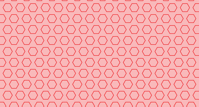 abstract creative red outline hexagon pattern.