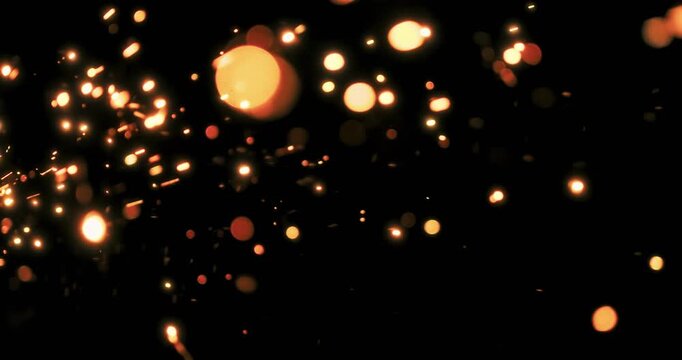 A truly captivating video that showcases mesmerizing metal sparkles gracefully dancing on a sleek black background, making it perfect for enhancing motion graphics and enriching abstract art projects