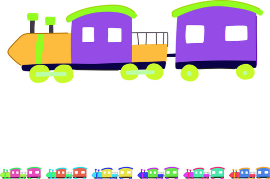 model train toy cartoon. playvintage electric, wooden plastic, magnetic remote sign vector