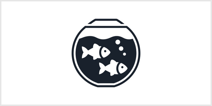 Two Fish Swimming In A Round Fishbowl