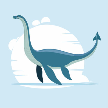 Illustration of a Plesiosaur Dinosaur