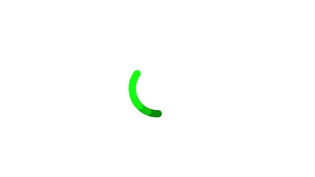 Loading circle animation, Animation spinning load on white background, waiting for download.