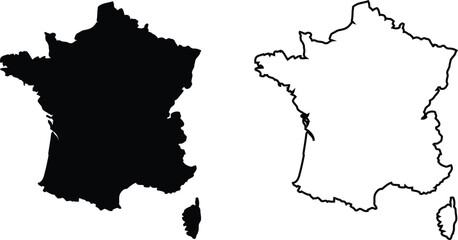 Obraz premium France map silhouette and outline