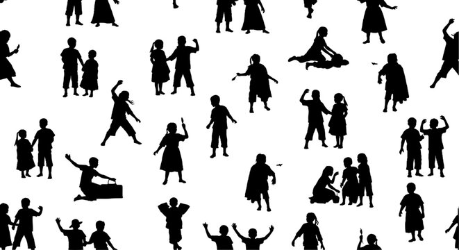Silhouettes of Various Human Activities and Poses Collection.