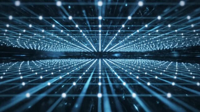 Futuristic digital network connections visualized.