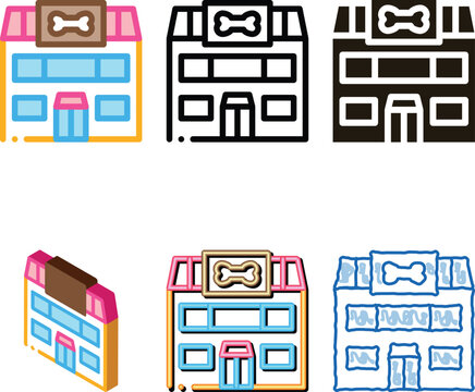 Pet Shop Icon Vector. Outline Pet Shop Sign. Isolated Contour variants Symbol